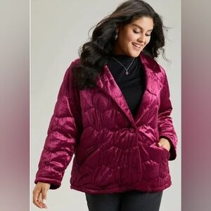 NEW Bloomchic Pink Quilted Jacket in luxurious velvet 2x